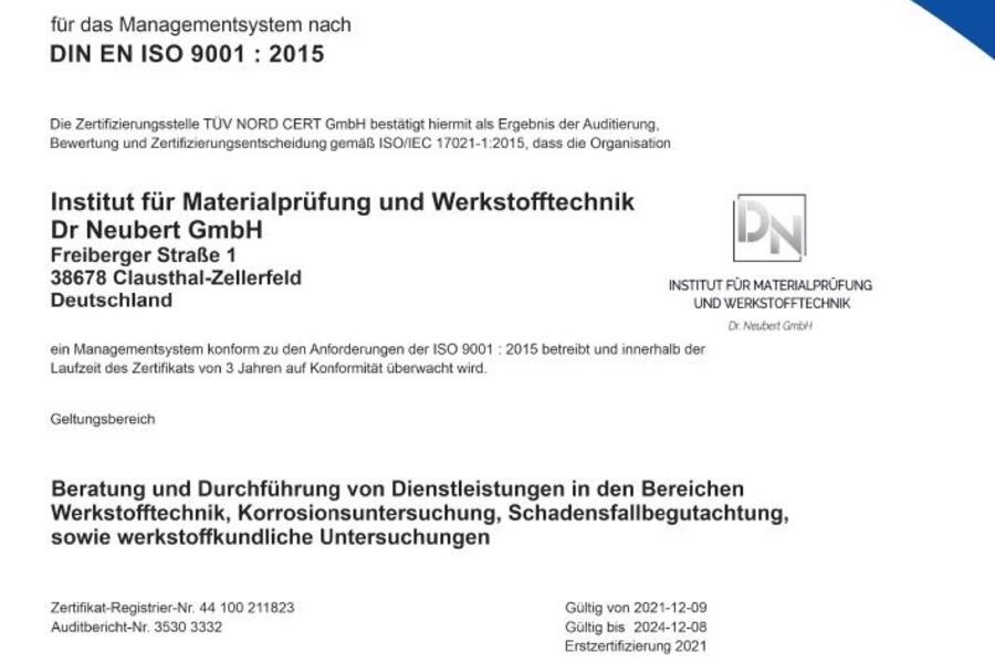 DIN EN ISO 9001 : 2015 Deutsch